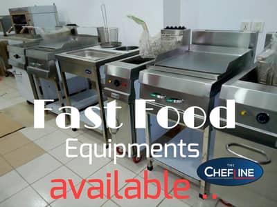 New Deep Fryer, Hot plate, SsTable, Exhaust Hood, ducting, Bain Marie