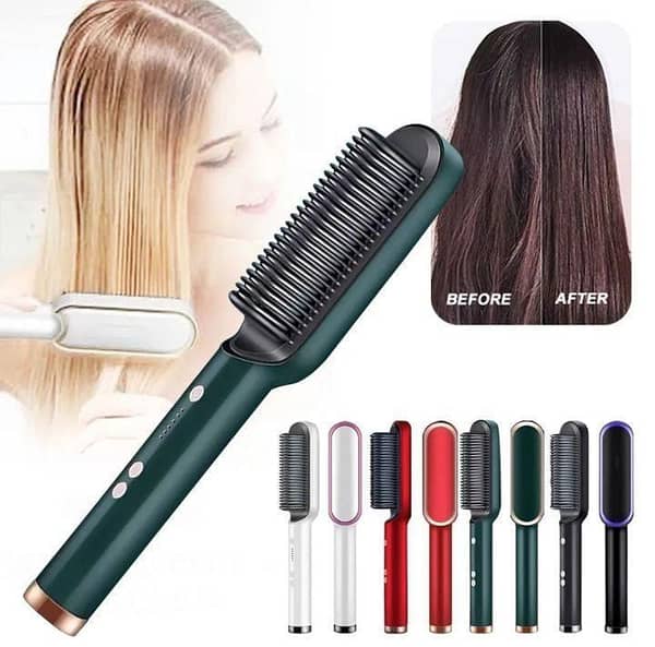 Hair Straightener Hot Comb 2-in-1 Electric Styler and Hair Brush