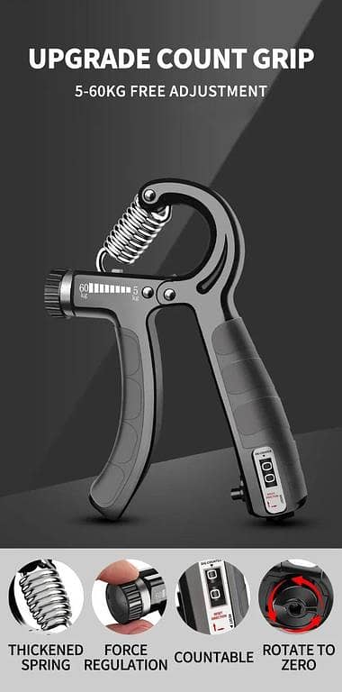 5-60 kg Adjustable Hand Grip Strengthener with Counter for Forearm, Wrist and Hand Training