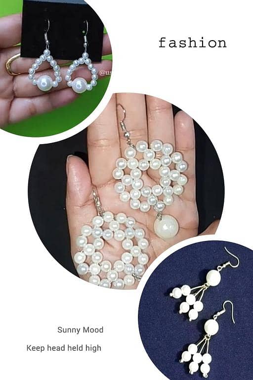 3 pcs silver earrings sets trendy elegant design for girls & women