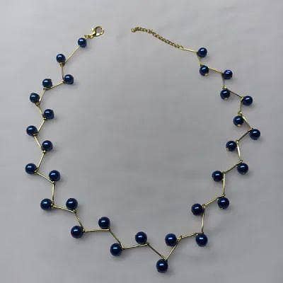 Azlan's Zig Zag Necklace In Blue