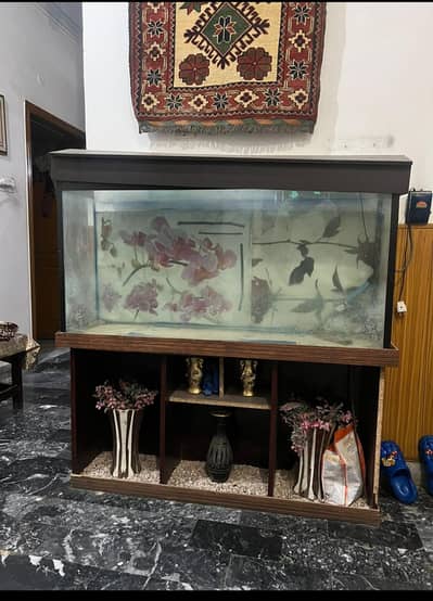 Fish Aquarium with Wooden Stand