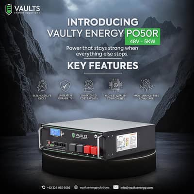 Vaults 48V 105Ah Rack Mount Lithium Battery – Solar Energy Storage