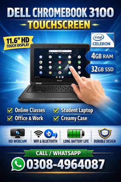 Dell chromebook 3100 Touchscreen 4GB RAM 32GB SSD