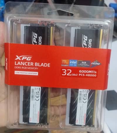 XPG Lancer Blade RGB 32GB 6000MHz C30 DDR5 DRAM Memory - Black  105K