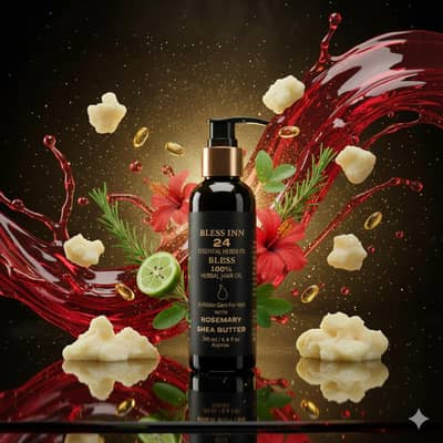 Bless Hair oil with Shea Butter ,Rose marry & 24 herbs & oils