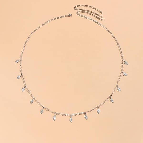 Vintage Belly Chain with Tassel Leaf Pendant — Waist Belt Jewelry for Women