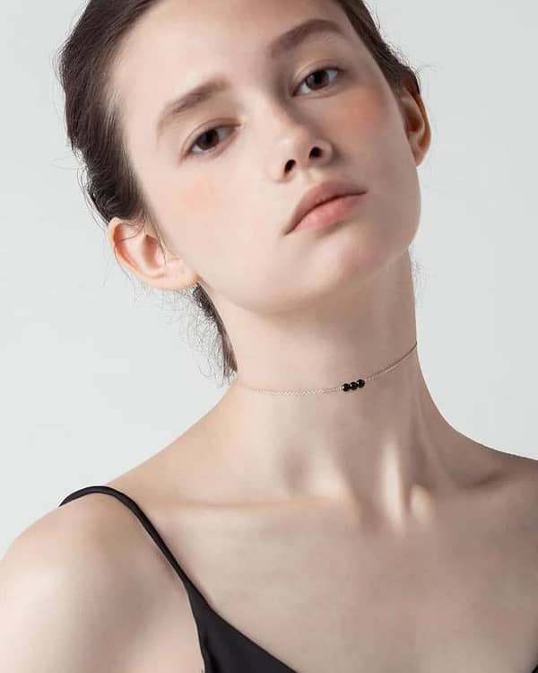 Silver Black Pearl Choker fresh water pearl for women