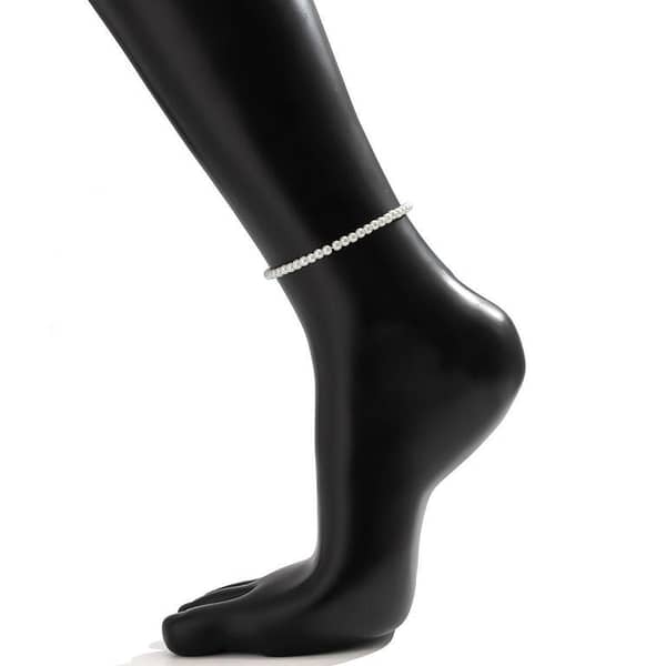 New Simple Imitation Pearl Beaded Chain Anket Women Men Boho Handmade  Barefoot Sandle Anklet  Foot Jewellery Summer Beach