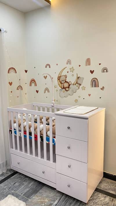 Wooden baby cot