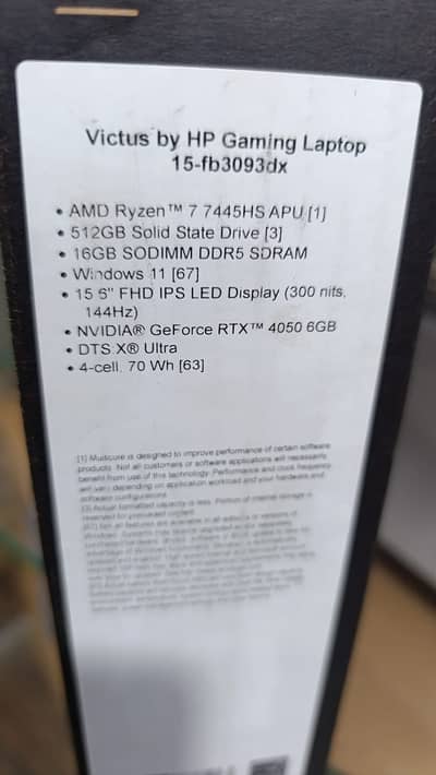 HP VICTUS RYZEN 7, RTX 4050,