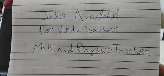 Teacher Req of Urdu & separately for physics math