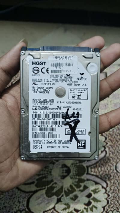 HGST 1 TB storage can be used internal or external 100 health