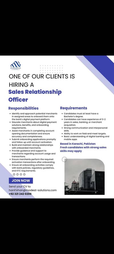 Sales Relationship  Officer
