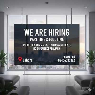 We are Hiring Full time Part time jobs for males,Females @ Students