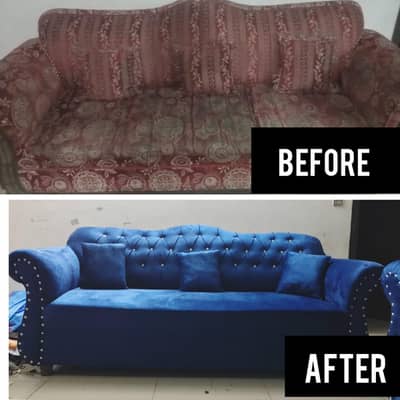 OLD SOFA REPAIRING FABRIC CHANGE NEW SOFA AVAILBLE 03145059454