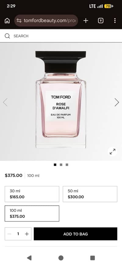 Tomford rose damalfi