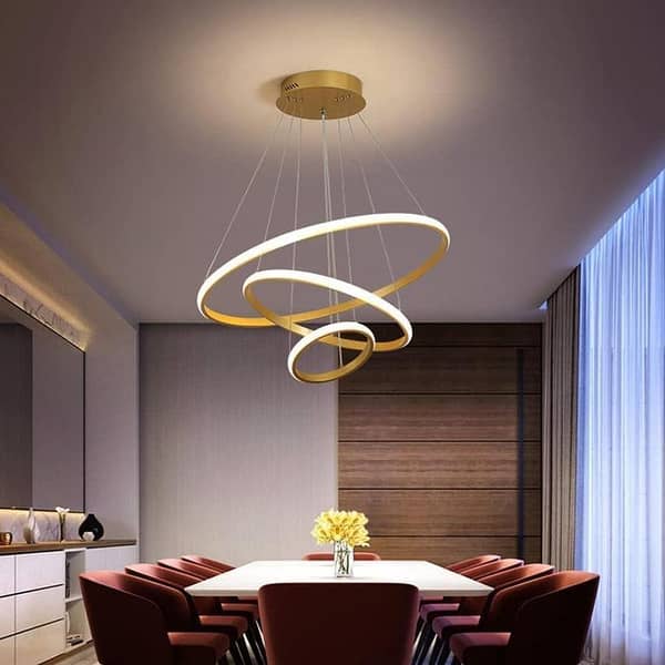 Modern Celling Lamp LED Ring Chandelier Three Colors Lamp Modern Style Ceiling Lamp Light Modern Ring Chandelier