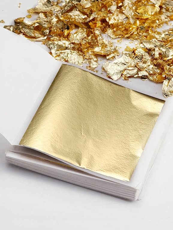 Gold Foil Sheets for DIY, Slime, Resin, Gilding, Crafting and More (25 Pack)