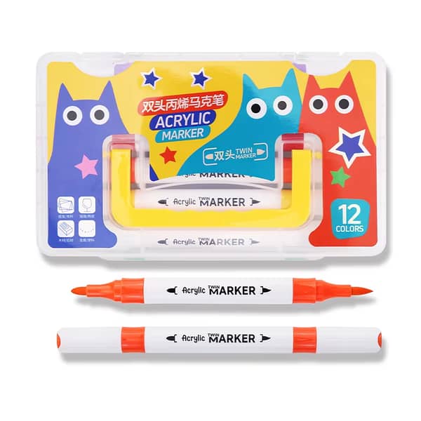 48 Colors Acrylic Paint Marker Pen Set for Students, DIY Crafting on Canvas, Glass and More (Available in 48/36/24/18/12 packs)