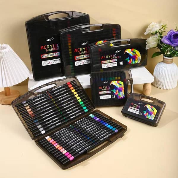 Acrylic Markers Set — 36 Soft Brush Tip Markers