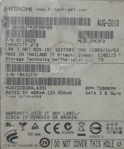 2000gb 2tb hard disk drive sata 3.0 o3o28oo78o6