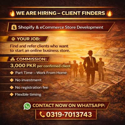 Part Time Client Referral Job – 3000 PKR Per Client