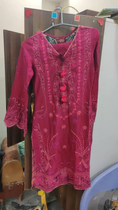 3ps branded dress with silk dupatta