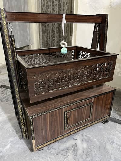 Wooden Baby Cot Jhoola swing