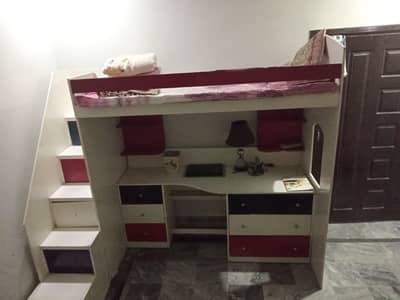 Urgent Bunker bed with study counter table