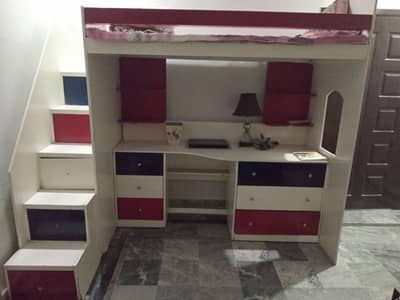 Urgent Bunker bed with study counter table