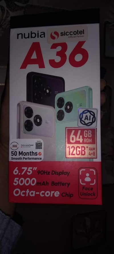 ZTE Nubia A36 with 10 months Warrenty