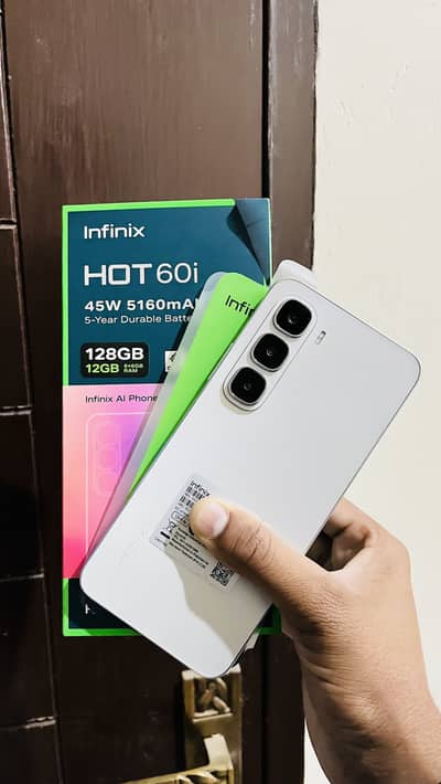 Infinix Hot 60i 12ram/128rom jst box open full warrnty mn new model h