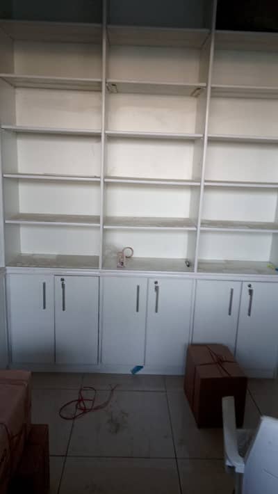 Wooden racks for medical and general items. Medical store ki medicine