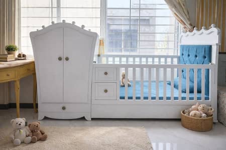 Baby cot with Polish & Matching Cupboard | kids bed | kids crib coat