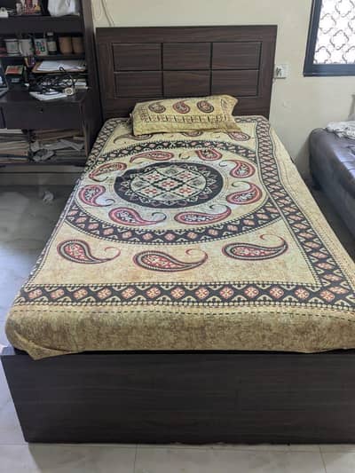Single bed with mattress and Study table