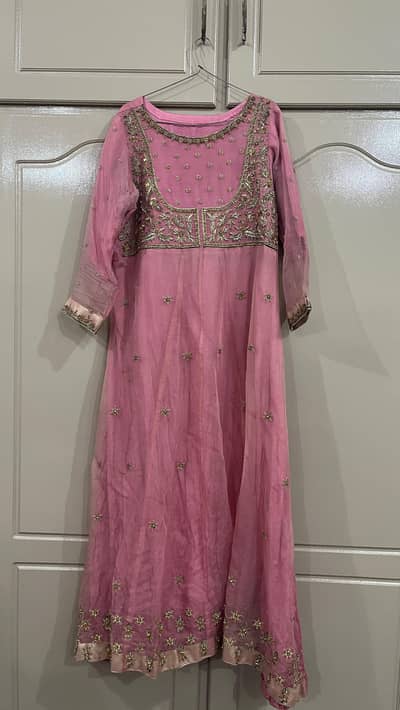 Long frok hand work all three piece dress