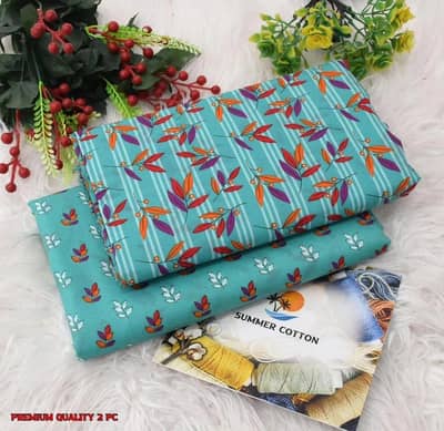 Stylish 2pcs women's unstitched printing suit