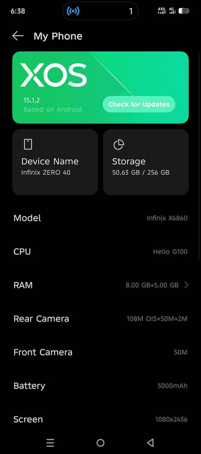 Infinix Zero 40 8+8Ram 256gb