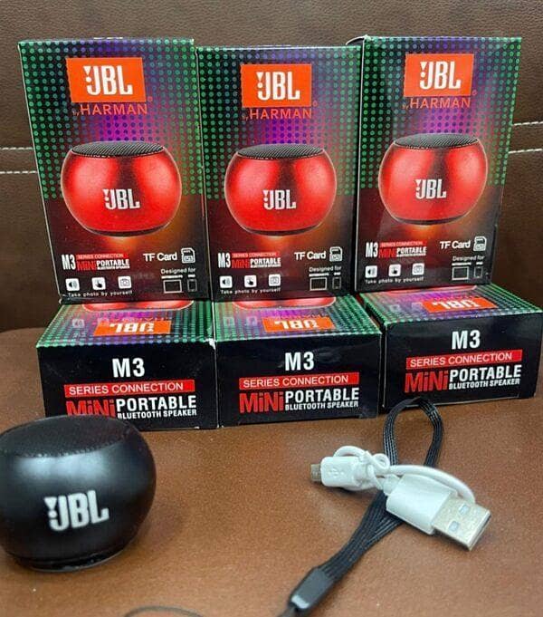 PACK OF 3 PCS SPEAKER USA ORIGINAL" JBL M3 Mini Portable Bluetooth Speaker , SD Card SPEAKER Option TYPE C CHARGING Unleash the BEAST speaker of Sound!