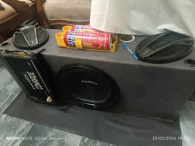 Sony xplod with amp, sony Speakers  & box with complete setup.