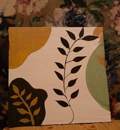 Boho Botanical Canvas Handmade Painting