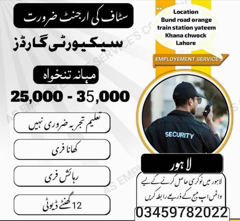 security guard needed ||  سیکیورٹی گارڈ کی ضرورت ہے 1