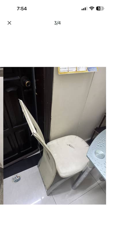 Centre table with marble top and dining table with 6 chairs
