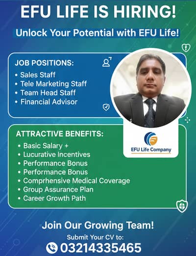 Vacancy available at EFU life Assurance company