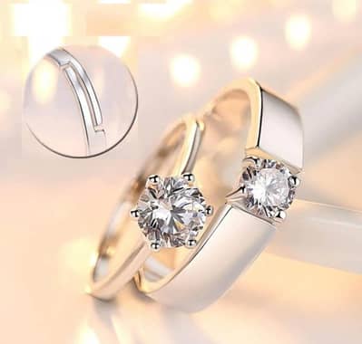 ​ٹائٹل: Elegant Adjustable Couple Rings Set - Perfect for Gift