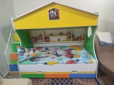 child bunk bed three beds