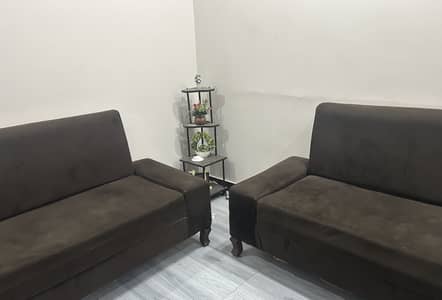 6 seater Velvet sofa set dark brown color