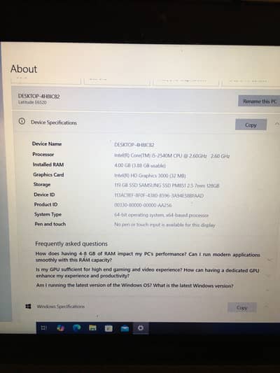 Dell latitude Windows 10 3rd generation laptop