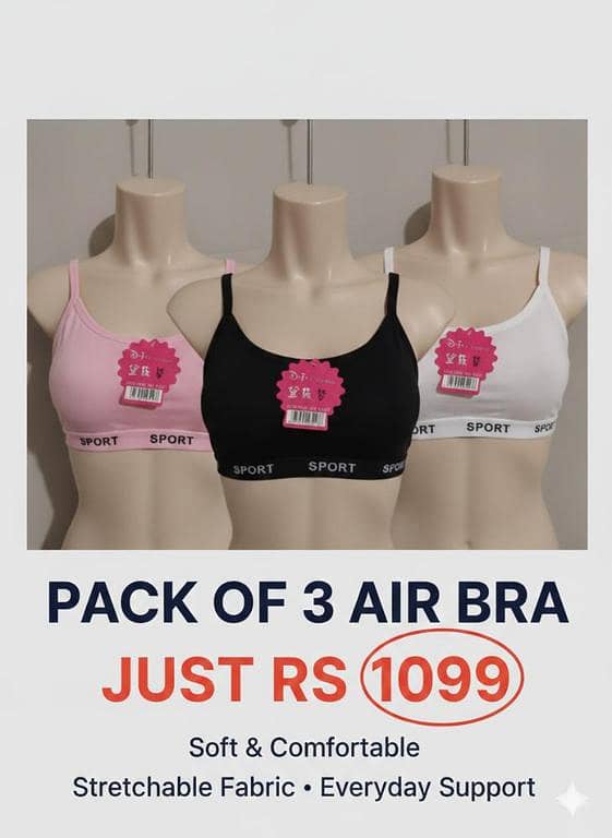 Stretchable Workout Sports Bra with Elastic Free Size (flash sale)